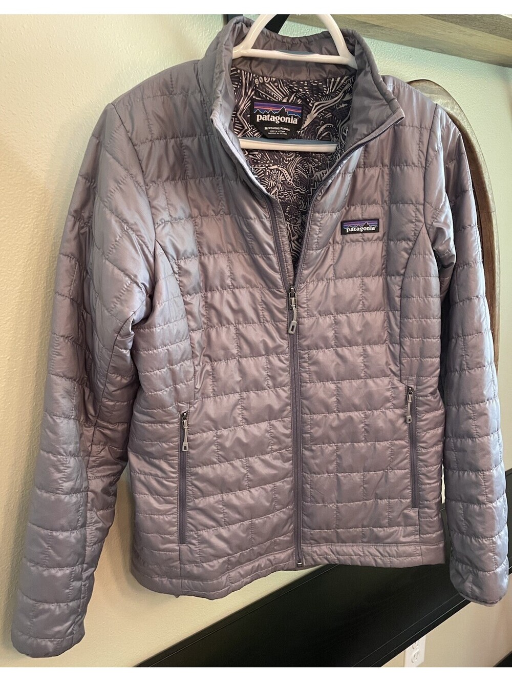 Women’s Patagonia Nanopuff Jacket Size Medium Gray Full Zip